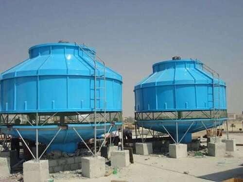 Sky Blue 380 Voltage Frp Round Shape Water Cooling Tower