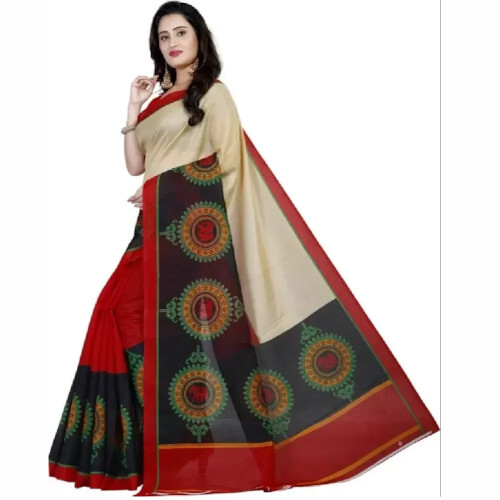 Bollywood Style Ladies Silk Sarees - Color: Beige
