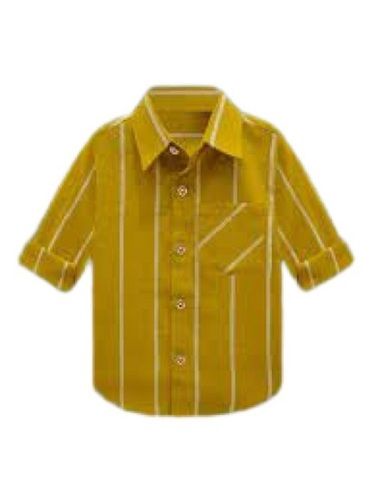 Kids Full Sleeves Striped Casual Wear Wrinkle Free Classic Style Cotton Shirts