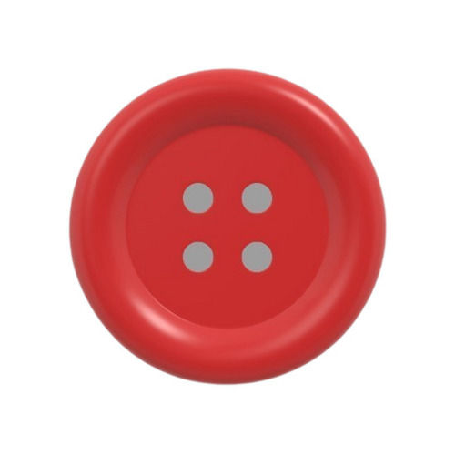 Red 12 Mm Color Coated Round Four Hole Plastic Button For Garments