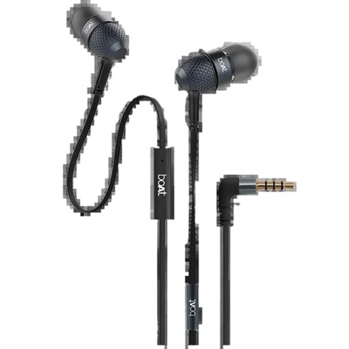 Wired Earphone - Rubber, Standard Size, Black And Orange | Lightweight Design, Ultra Noise-Canceling Microphone, HD Sound Audio