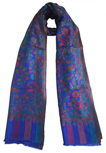 Blue Light Weight And Comfortable Daily Wear Printed Soft Silk Stole