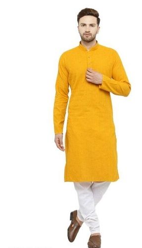 Plain Cotton Silk Full Sleeves Mens Kurta Pajama