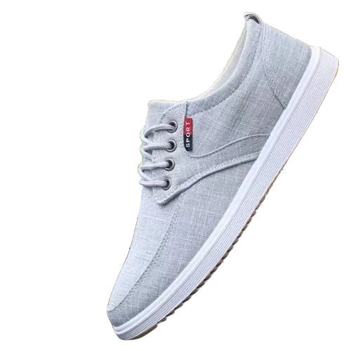 Grey 200 Gram Adjustable And Comfortable Rubber Running Walking Canvas Shoes For Mens 