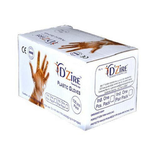 Short Cuff Transparent Full Finger Disposable Plastic Hand Gloves