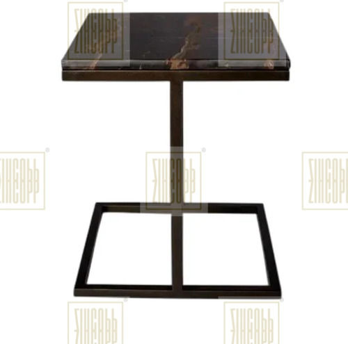 Square Shape Contemporary Side Table with Marble Top