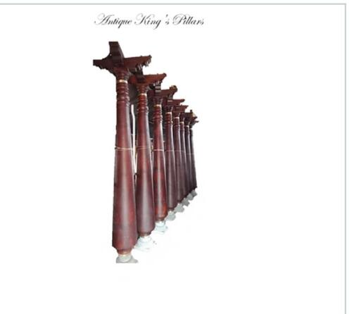 Finely Finished Chettinad Wooden Pillars