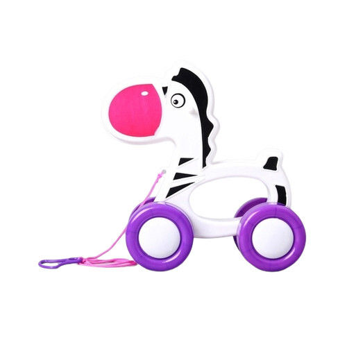 White And Purple Pull Along Zebra