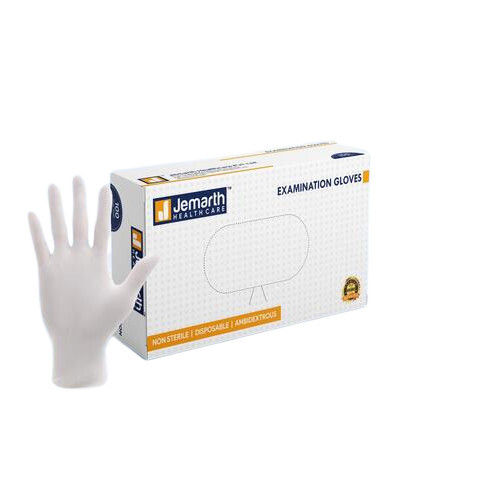 Non Sterile Plain Full Finger Latex Examination Gloves