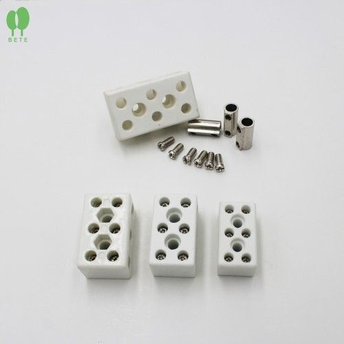 Ivory 3 Way 8 Hole Wire Connector Steatite Ceramic Terminal Block Ceramic Connectors