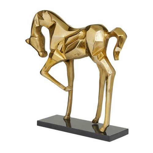 Customized Color Antique Design Gold Plated Aluminum Horse Sculpture For Office And Side Table