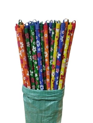 Wooden Broom Sticks Covered With Flower Grain PVC