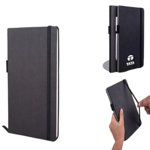 Hard bound Cork A5 notebook with Pen Drive Slot, Ribbon and elastic  fastener - Power Plus store