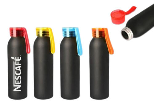 600ml Metal Water Bottle with Silicon Carry Strap