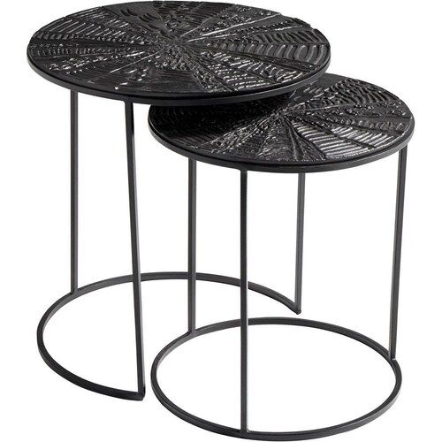 Z R Exports Black Coated Finished Iron Nesting Tables