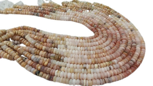 Stone Natural Pink Opal Rondelle Plain Smooth 5 To 8Mm Beads