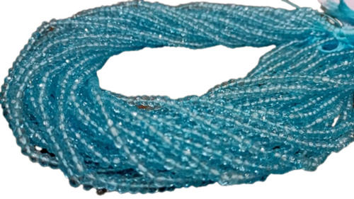 3.5MM- 4MM Natural Sky Blue Topaz Rondelle Faceted Beads