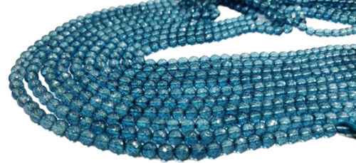 6mm Natural Topaz London Blue Faceted Beads