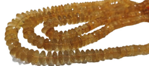 9-12MM Natural Yellow Citrine Cut Rondelle Shape Gemstone Beads