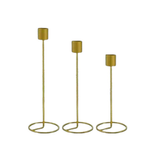 Gold Table Decoration Candlesticks Candle Holder Stands Set Of 3 - Material: Metal