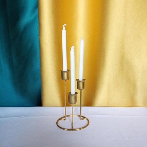 Gold Iron Tealight Candle Holder Stands Set Of 1 - Color: Black