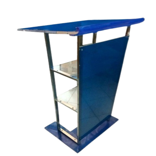 Acrylic And Stainless Steel Lectern Designs Wooden Podium Stand For School, College, Office Use