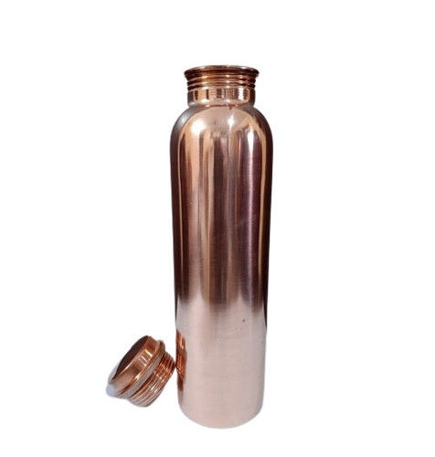 Lightweight Reusable Leak Resistant Copper Drinking Water Bottle with Screw Cap