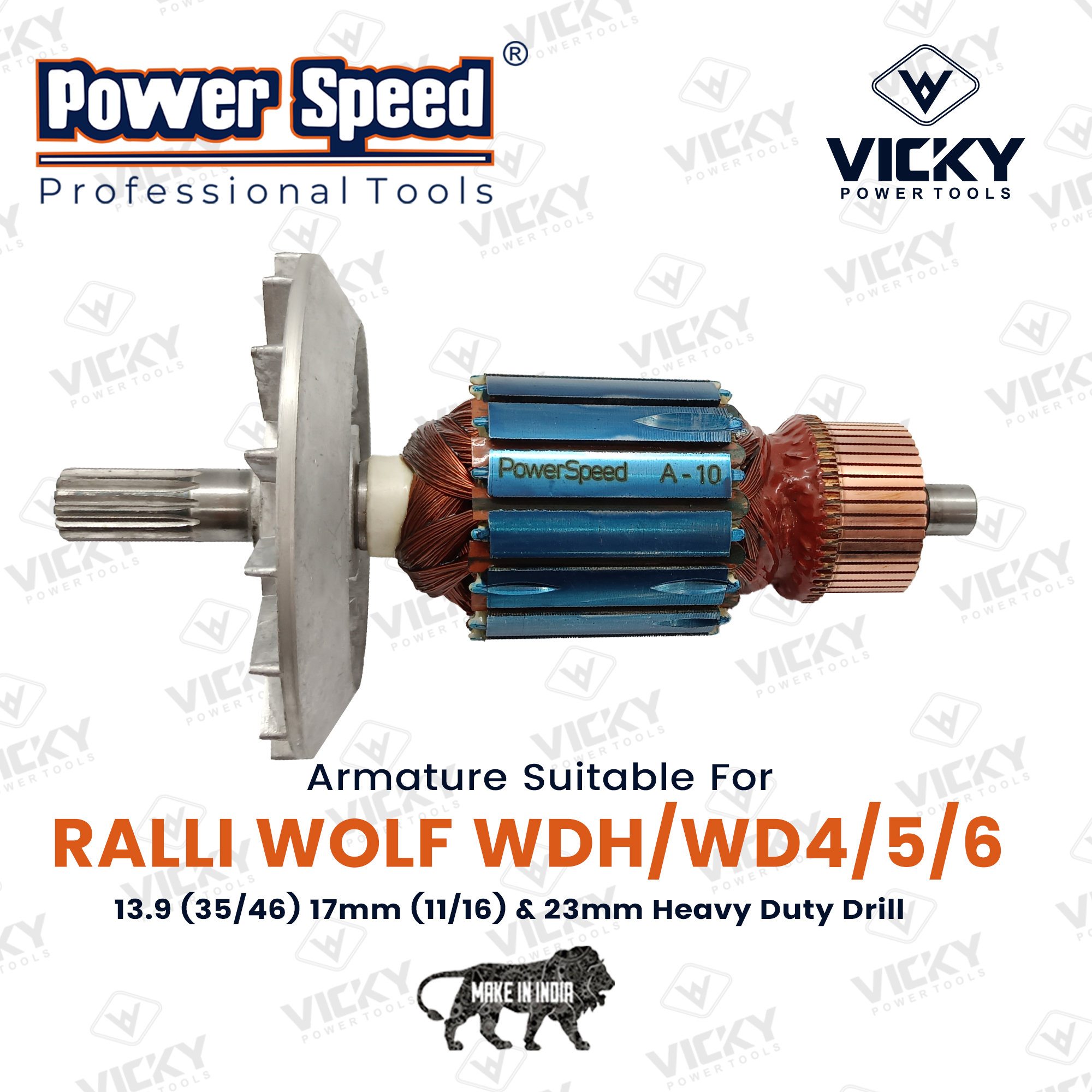 Power Tool Armature For Ralli Wolf Wdh/Wd4/5/6 - Application: Industrial