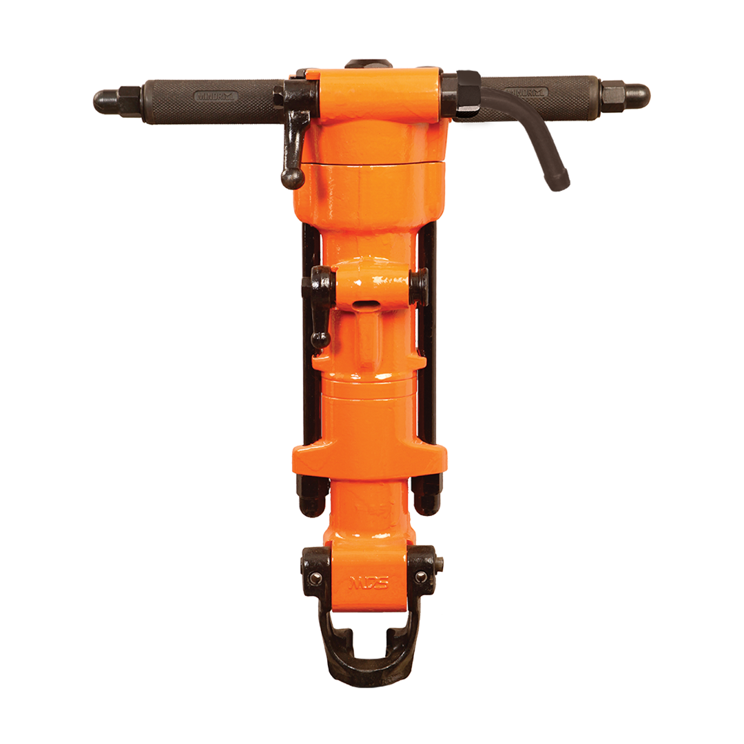 MH505L Pneumatic Jackhammer - Mild Steel, 510 mm Length, 28 mm x 34 mm Bore Diameter, 60 mm Stroke Length | Semi-Automatic, High Return on Investment, Built-in Air Flushing, Robust Kick-Latch Retainer, Reduces Drill Jamming