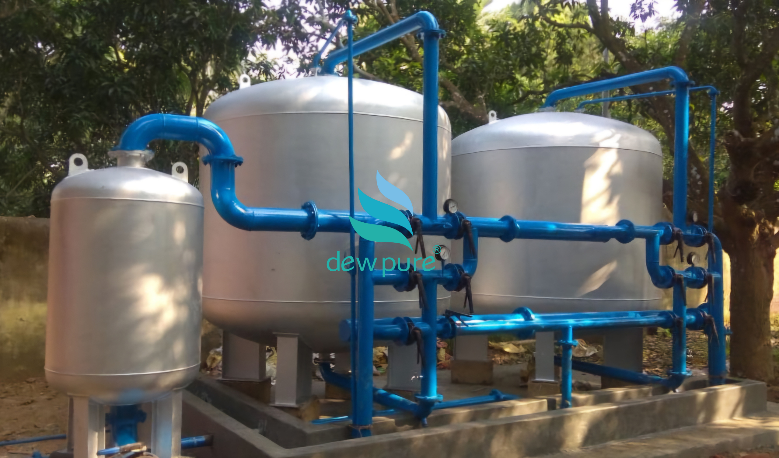 Community Water Purification Plant - MS Material Semi-Automatic Electric Drive 220-240 Volt | Durable Scalable Capacity Centralized System Safe Drinking Water Access Promotes Public Health