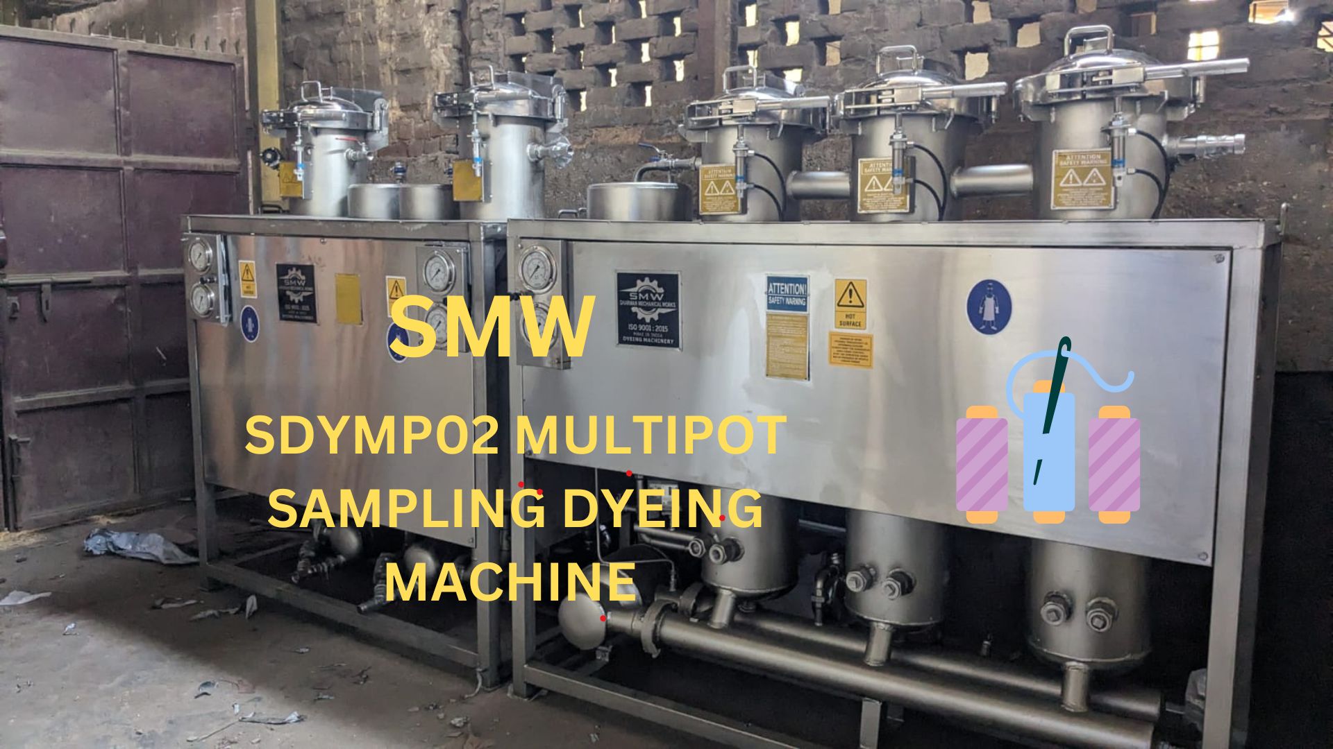 Multi Pot Sample Yarn Dyeing Machine, Material: 304,316