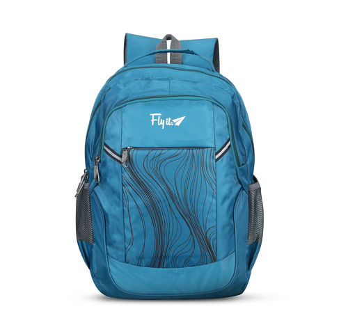 Stylish Front Zipper Design Flyit Sky Blue School Backpack