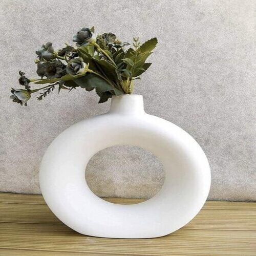 White Ceramic Donut Vase