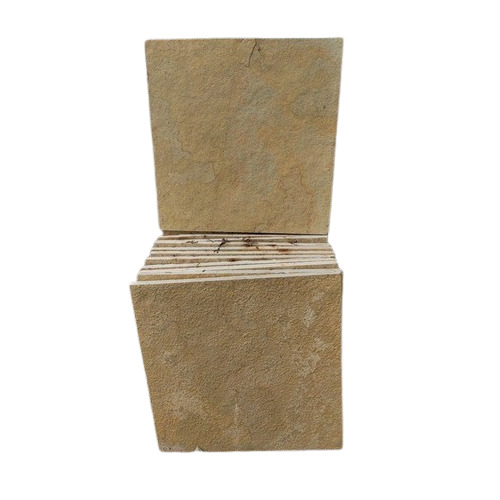 Tandur Yellow Natural Stone - 25mm Thick Brushed Finish Yellow Limestone Tile | Durable Unique Texture Weather-Resistant Surface