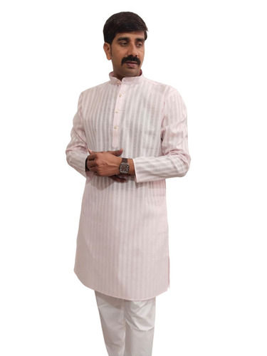 Mens Full Sleeves Diamond Patti Cotton Kurta with Pyjama Set