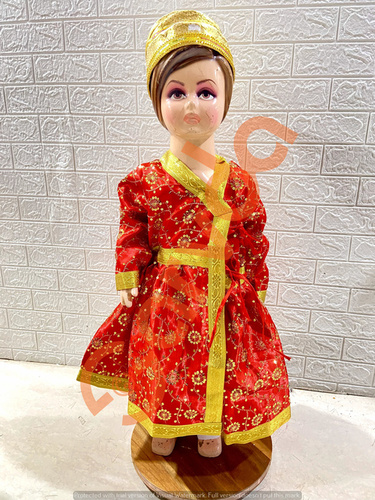 Premium Embroidery Angrakha - Cotton Blend Available in Sizes 4 to 18 Years Vibrant Red | Ideal for Fancy Dress Competitions Theme Parties Events