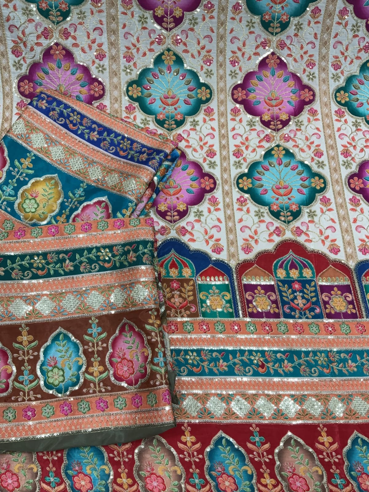 Rayon Floral Print Fabric - 100% Polyester, Multi Color Polka Dot Printed Fabric | Ideal for Apparel and Clothing Designs