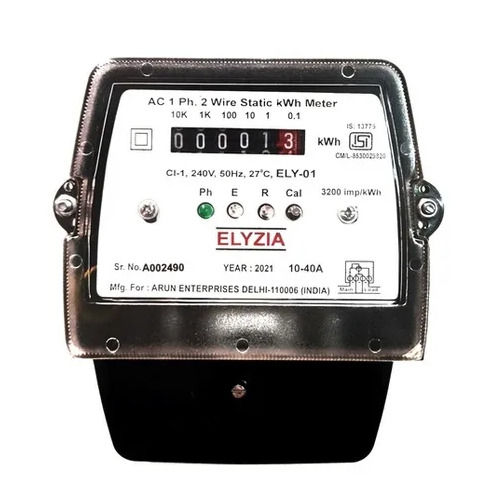 Single Phase Kwh Meter - Color: White & Black