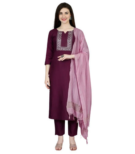 Cotton Kurti Set - Color: Red