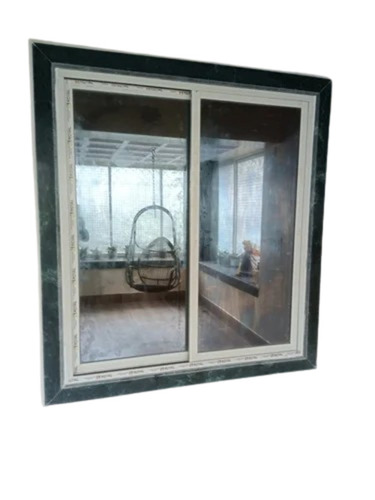 Aluminium Sliding Window - Two Chamber, Anodized Finish, Silver Color, Suitable for Residential Use