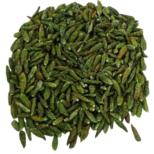 Green Dried Bird Eye Chilli - Shape: Elongated