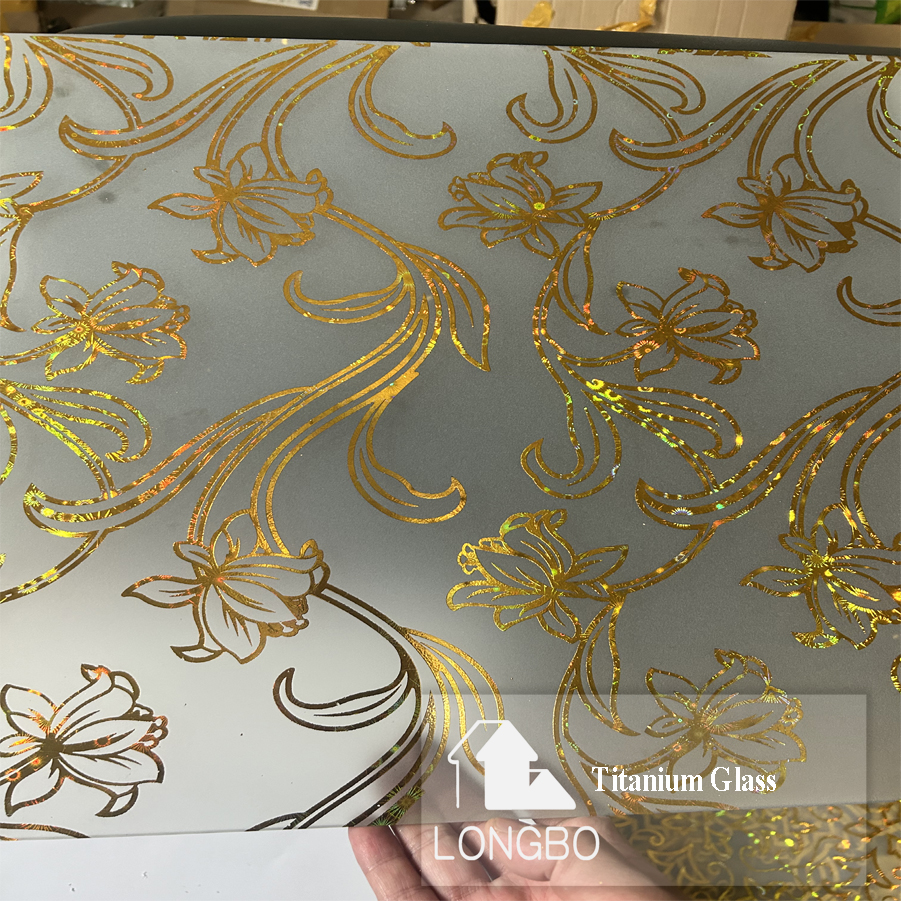 Customizable Acid Etching Decorative Golden Titanium Glass - Color: Bronze