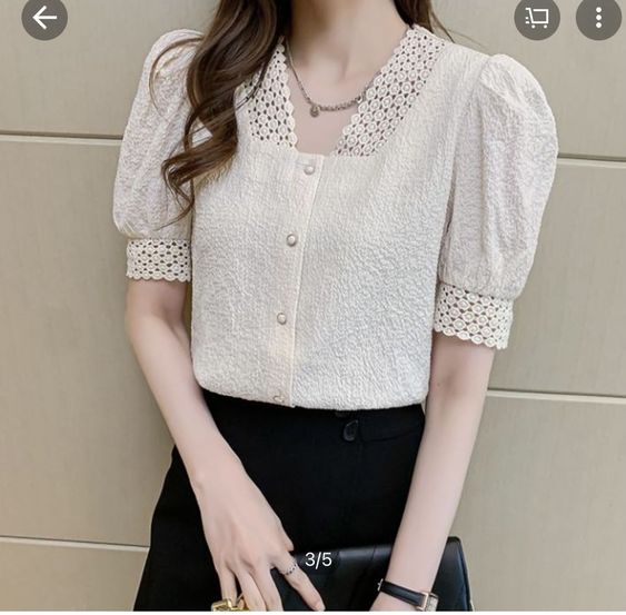 Ladies Cotton Top - Regular Fit, Ivory White Color | Summer Casual Wear for Women