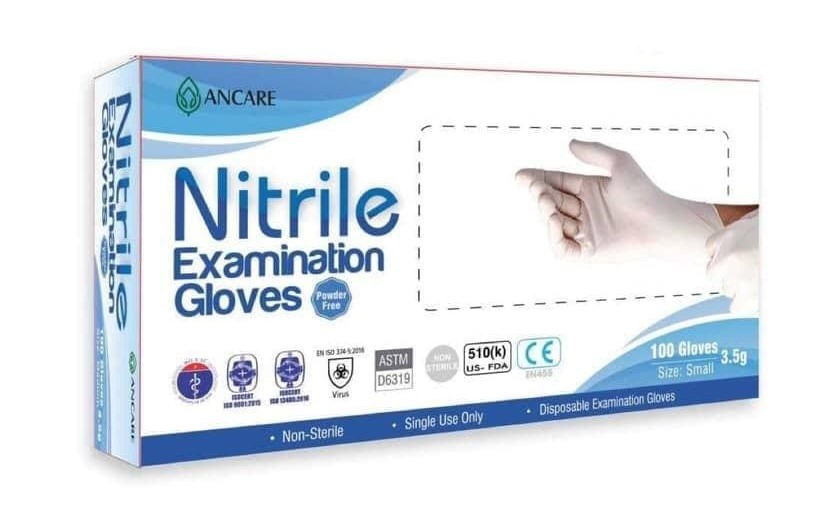 White Nitrile Examination Gloves