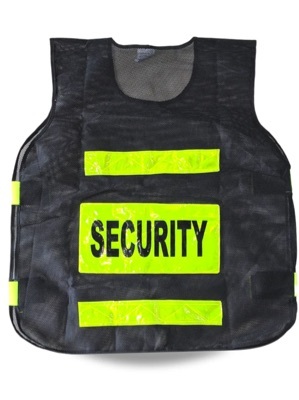 Security Jacket - New, Water Proof & Breathable | XL Size, Unisex, Sleeveless Design with 2 Inch Reflective Tape for Enhanced Visibility