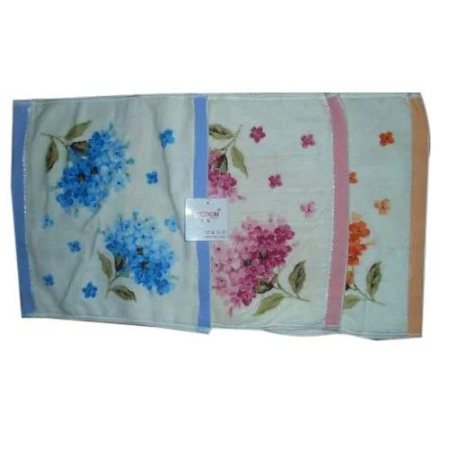 Printed White Baby Towel