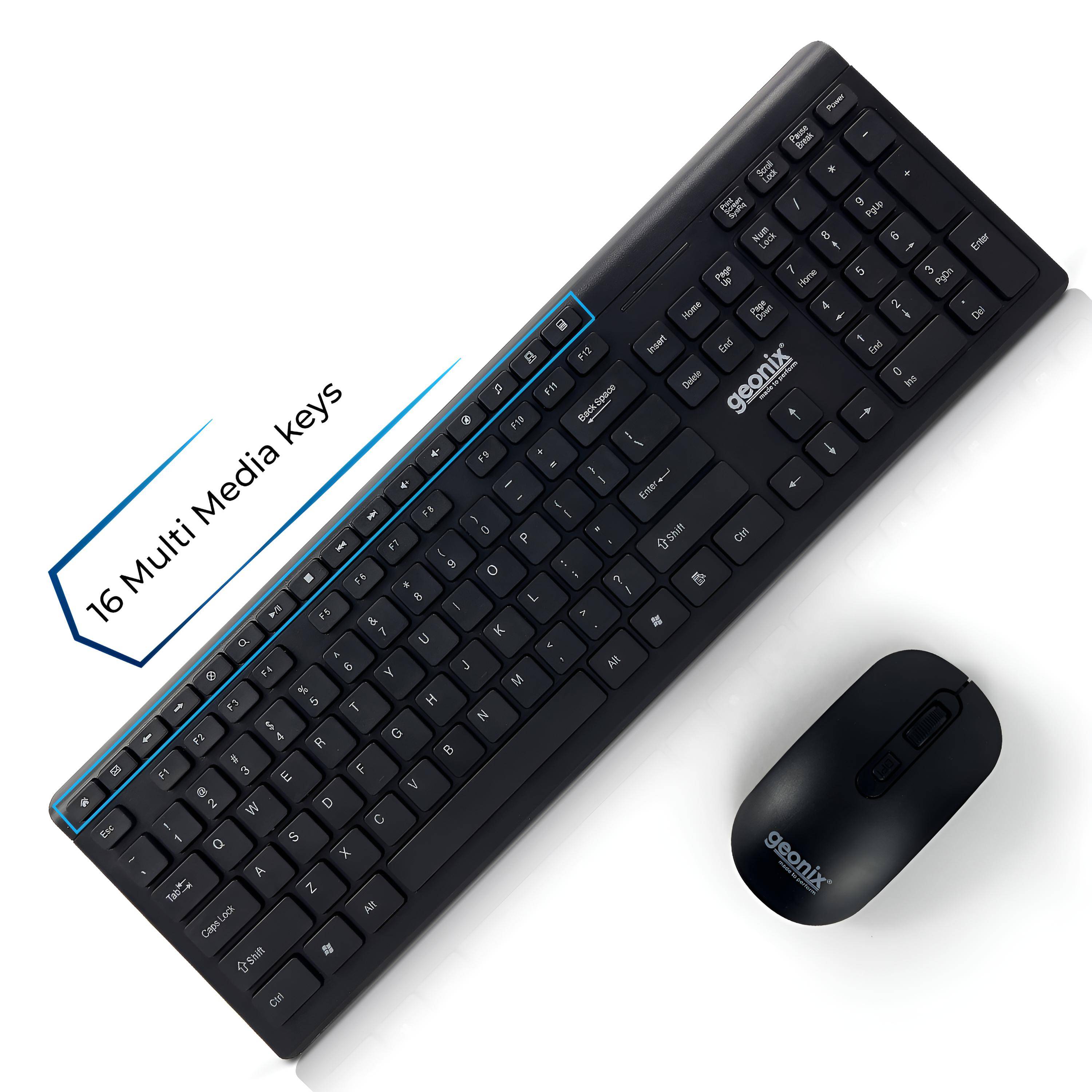 Geonix Wireless Keyboard Mouse Combo-GXWBK-01 GXWBM-01