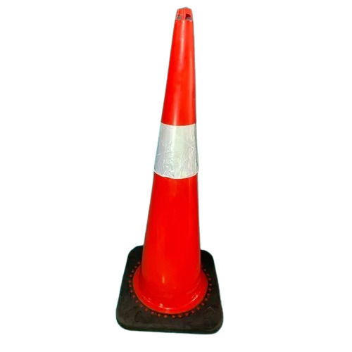 Traffic Cone With Base  - Color: Red