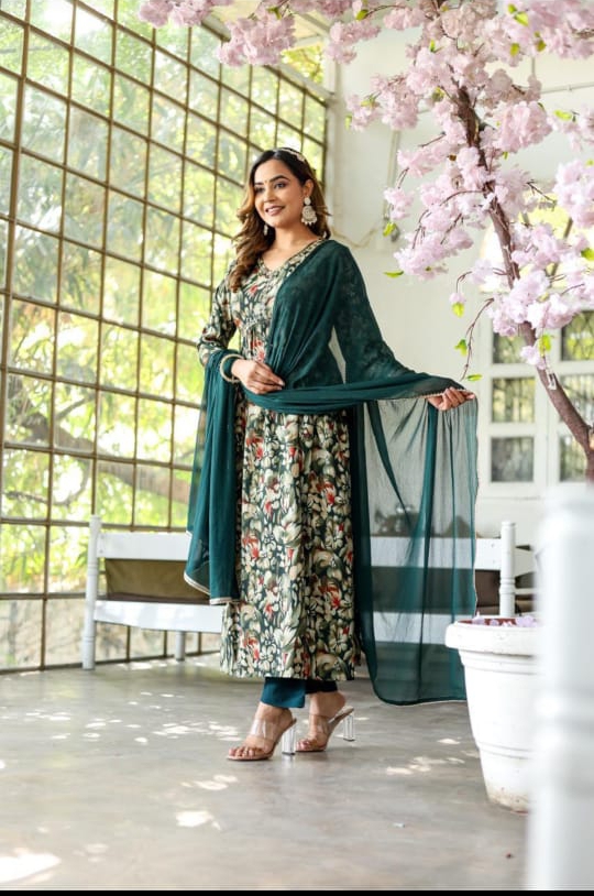 Sanchimaa Pure Cotton Kurti Set with Pant and Dupatta Set of 3