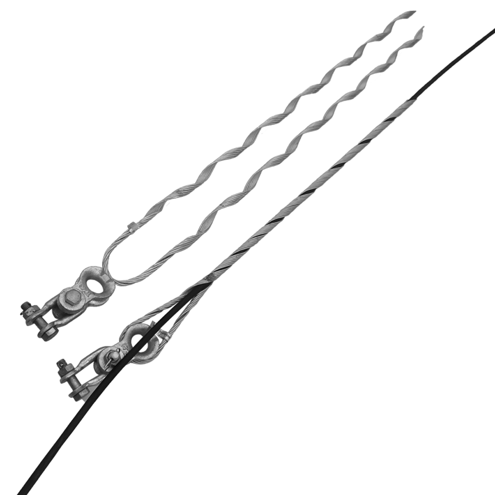 Aluminum clad steel wire ADSS fiber optic dead line cable preformed tension clamp custom pull ring